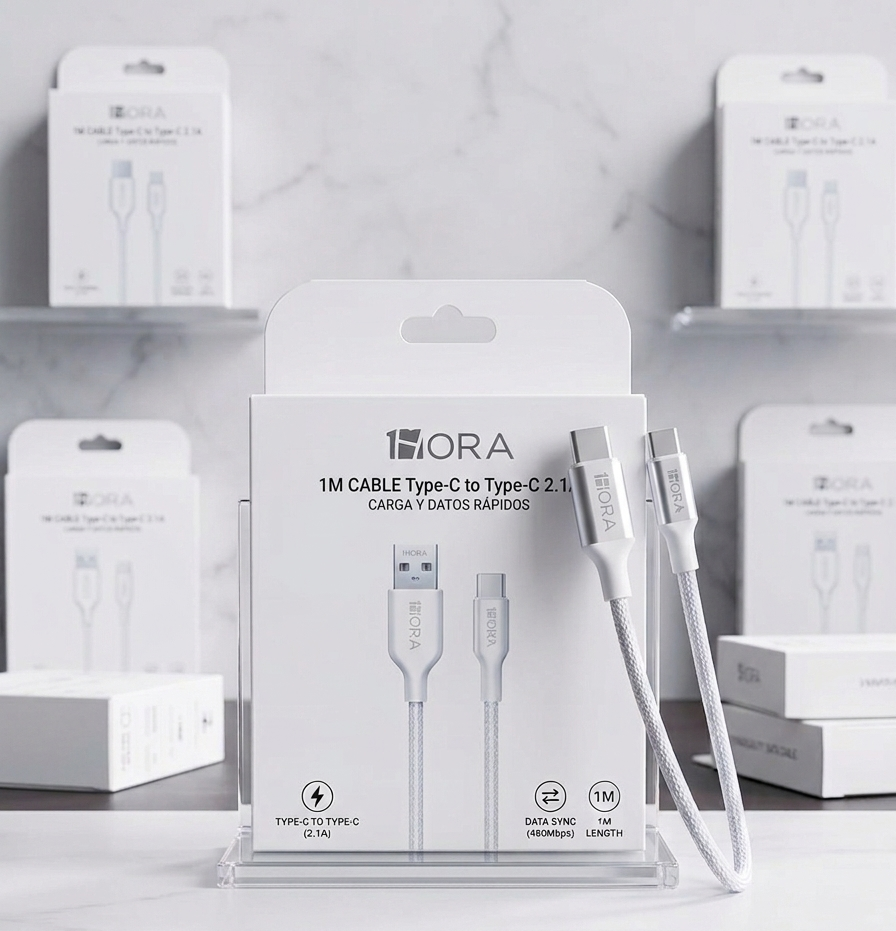 1HORA Type-C to Type-C Fast Charging Cable (1M, 2.1A)