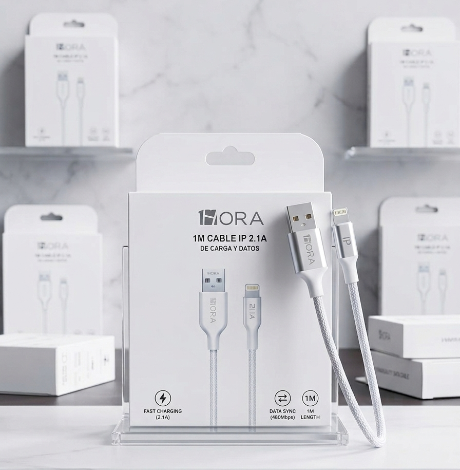 1HORA USB to Lightning Fast Charging Cable (1M, 2.1A)