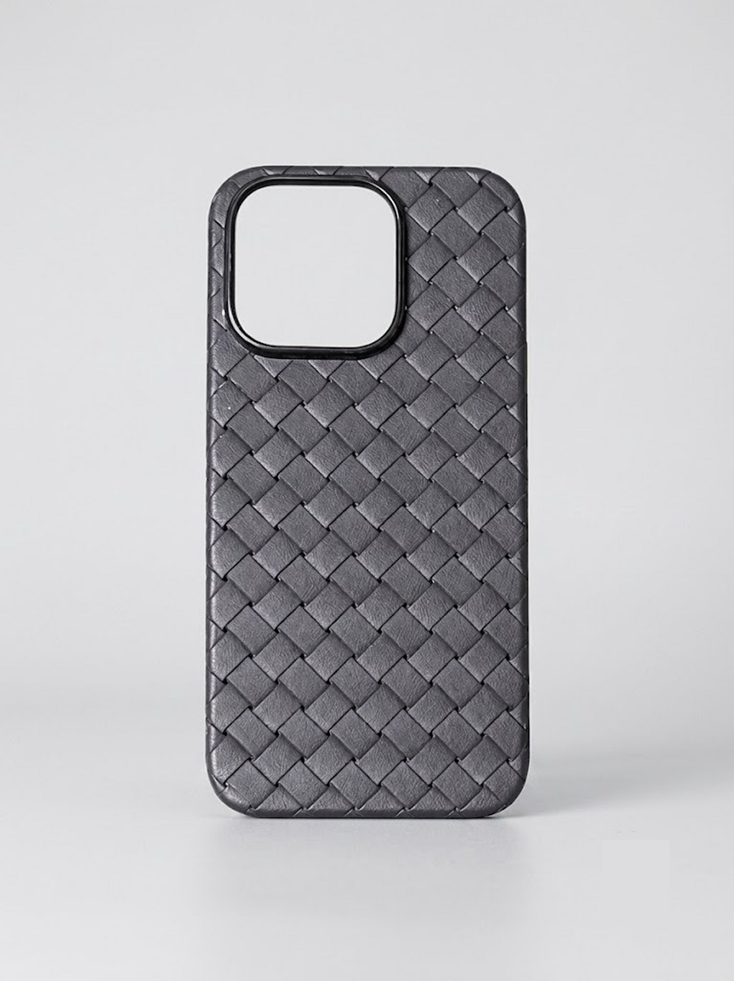 Premium Woven Leather Texture iPhone Case Luxury Braided Pattern Cover For iPhone 14 Pro / 15 Pro